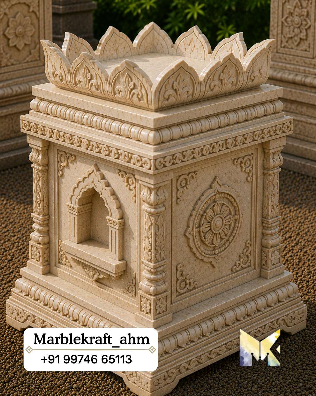 Tulsi Pot Marblekraft 018